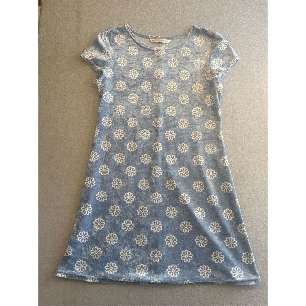 Jonathan martin Y2K blue velor floral dress